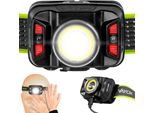 Vayox Lampada Frontale VA0025 Serie Pro | 320Lm | XTE5W + Cob 10W | Gestures | 6 Modalità | Usb | Nero