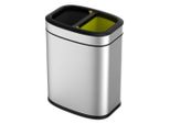 Eko - Cestino Oli-Cube Open Top 10+10 Litri - Acciaio Inox Polipropilene - Acciaio Inox Opaco