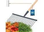 Kotarbau® Scopa Per Foglie Rastrello Da Giardino In Filo Metallico 420 Mm Con Manico In Legno 150 Cm Rastrello In Acciaio Scopa A Ventaglio Per Spazzare Le Foglie Erba Rastrello Da Giardino Rastrello Da Giardino Attrezzi Da Giardino Attrezzi Da Giardino