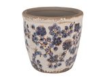 Vaso Da Fiori Clayre & Eef Ø 17X16 Cm Fiori In Ceramica Blu Beige