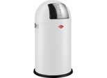 Wesco Abfallsammler Pushboy, MüLleimer, Abfalleimer, Stahlblech, Weiß Matt, 50 L, 175831-74