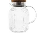 Caraffa In Vetro "Luana Caraffa"" In Vetro Borosilicato Con Coperchio In Legno - 1500 Ml"