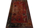 Tappeto Di Lana Polonia Bodrum Ornamento, Cadre Rubino Rosso 200X300 Cm