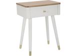 Mauro Ferretti Matera Comodino 45X32X62 Cm Bianco Marrone