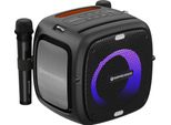 C-TECH Impressio Qubis, Altoparlante Per Feste, 80W, Bluetooth, Sd, Usb, Aux, 2X Microfono
