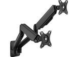 Equip - Kit Di Montaggio (Staffa Per Montaggio A Parete) - Per 2 Display Lcd / Display Lcd Curvi - Doppio Monitor - Alluminio, Plastica, Acciaio Inox - Nero - Dimensioni Schermo: 43,2-81,3 Cm (17"-32"") - Montaggio A Parete (650138)"