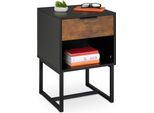 Relaxdays Comodino Industriale Con Cassetto