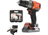 Powerconnect Akku-Schlagbohrschrauber BCD383D1XK, 18Volt Orange/Schwarz, Li-Ionen Akku 2,0Ah, Koffer