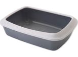 Vadigran Lettiera Per Gatti Con Bordo "Iriz"" 50 X 36,5 X 11,5 Cm Grigio"