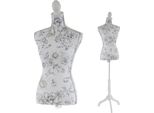 Manichino Sartoriale T222, Busto Di Manichino Femminile, In Vetroresina ~ Bianco Con Fiori