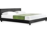 Letto Imbottito Corium® 'Barcelona' (180 X 200 Cm) (Nero) - Con Rivestimento In Pelle Finta / Pelle Finta / Moderno / Con Rete A Doghe /