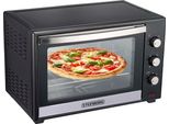 Steinborg Minibackofen 60 Liter | Umluft Ofen | Pizzaofen | Mini Backofen | Freistehender Backofen | Mini-Backofen | Backofen mit Umluft | 2000 Watt | Umluft | Rotisserie | 90 min Timer