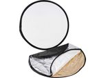 Mantona Foldable Reflector 5 In 1 - Riflettore Pieghevole - Nero/Oro/Argento/Traslucido/Bianco - Ø108 Cm