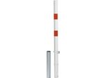 Alberts 781392 Palo Di Sbarramento Passau, Da Inserire Nel Calcestruzzo, Rimovibile, Bianco, Palo Ø 60 Mm, Altezza Dal Suolo 100 Cm