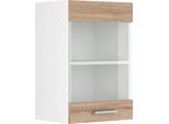 Vicco Pensile Universale R-Line, 40 Cm Con Anta In Vetro, Sonoma/Bianco