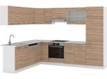 Vicco Cucina Angolare Completa R-Line, 227 X 287 Cm , Pl Marmo, Sonoma/Bianco