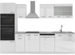 Vicco Cucina Componibile R-Line, 300 Cm Con Armadio Alto, Senza Piano Di Lavoro, Bianco Lucido/Bianco