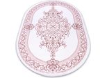 Tappeto Acrilico Dizayn Ovale 142 Avorio / Rosa Rosa 80X300 Cm