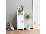 Mobiletto Da Bagno Bianco Costway, Mobiletto Da Bagno In Legno, Mobiletto Da Bagno Con Ripiano Regolabile, Mobiletto Multifunzionale Ideale Per Camera Da Letto, Cucina, Bagno, Soggiorno, Corridoio