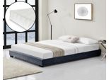 Letto Imbottito Con Materasso In Schiuma Fredda E Rete A Doghe 140X200 Cm Letto Con Materasso ÖKO-TEX Standard 100 Letto Giovanile In Pelle Finta Grigio Scuro Corium