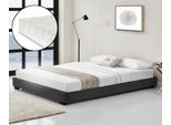 Letto In Ecopelle Con Materasso In Schiuma Fredda E Rete A Doghe 140X200 Cm Letto Imbottito In Ecopelle Con Materasso ÖKO-TEX Standard 100 Letto Giovanile In Ecopelle Nero Corium