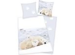 Set Di Biancheria Da Letto Con Orso Polare 135 X 200 Cm 80 X 80 Cm 100% Cotone
