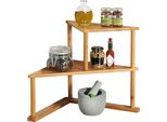 Scaffale Da Cucina Kesper Scaffale Da Cucina Ad Angolo In Bambù - 2 Livelli - 52X29,5X39Cm - Scaffale Salvaspazio Per Cucina E Dispensa - Naturale E Decorativo -58802