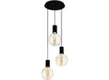 Eglo 98663 Pozueta E27 Tripla Lampada A Sospensione Ø330Mm Nero