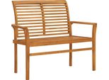 Syfax™ Panca Da Giardino Con Cuscino Blu Reale 112 Cm In Legno Di Teak