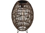 Lanterna Solare, Intrecciata, Ø 21 Cm, Marrone
