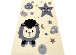 Tappeto Bcf Flash Sheep 4000 - Pecore Crema / Grigio Beige 160X220 Cm