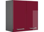 Vicco Pensile Da Cucina R-Line, 60 Cm, Rosso Lucido/Antracite