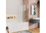 Emke 110X140Cm Parete Divisoria Per Vasca Da Bagno Schermo Pieghevole Cabina Doccia Attacco Per Vasca Da Bagno Rivestimento Nano Easy-Clean