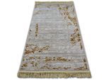 Tappeto Acrilico Manyas 193AA Marroneowy/Crema Frange Beige 80X150 Cm
