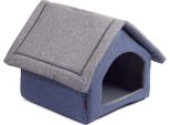 Boutique Zoo Elegante Letto Per Cani/Misura M: 33 X 40 X 33 Cm Divano Per Cani, Cuscino Per Cani Grigio/Blu