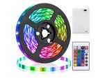 Striscia Led A Batteria Retroilluminazione Tv Rgb 5050 Smd Striscia Luminosa Cambia Colore Con Telecomando, 0,5M 30Leds