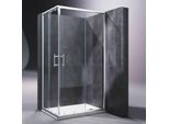 Sonni Cabina Doccia Angolare 120X100Cm Porta Scorrevole Doccia Angolare 185Cm Doppia Porta Doccia Esg Vetro Doccia
