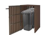 Xl 1/2 Wpc Copertura Del Cestino HWC-J28, Contenitore Per Rifiuti, Aspetto Legno Metallo, Espandibile ~ Marrone