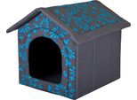 Pillowprim Cuccia Per Cani Letto Di Grotta Per Cani Casa Per Gatti Letto Per Animali Xl - 60X55 Cm Blu Fiorito