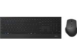 Rapoo 9500M - Set Tastiera E Mouse - Senza Fili - 2,4 Ghz, Bluetooth 4.0, Bluetooth 3.0 - Qwertz - Tedesco