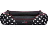 Cuscino Per Cani Hobbydog - Prestige - 85 X 65 X 24 Cm [Taglia: Xl] - Nero Con Zampe