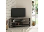Decortie Thales Moderno Mobile Tv Angolare Centro Multimediale Angolo Tv Caffè Scuro 110 X 36 X 45 Cm