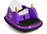 COSTWAY 6V Kinder Autoscooter mit Fernbedienung, Elektro Fahrzeuge mit bunten Lichtern und Musik, Kinderfahrzeuge 360 Grad, Aufsitzfahrzeug für Kinder von 2-5 Jahren (Lila)