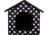 Cuccia Per Cani, Cuccia Per Cani, Letto Per Cani, Casa Per Gatti, Caverna Per Gatti, Piccola L - 52X46 Cm Nera Con Zampe