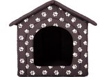 Cuscino Per Cani Cuccia Per Cani Letto Per Animali Domestici Letto Per Gatti - Standard - 38 X 38 X 32 Cm [Taglia: R1] - Marrone Con Zampe