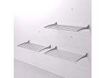 3X Stendibiancheria Da Parete, Stendibiancheria Da Parete, Stendibiancheria Chiudibile Per Interni Ed Esterni In Alluminio E Acciaio, Foxydry Fold 60 Cm
