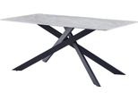 Tavolo Da Pranzo Casadolce Martela 1.8, Grigio, 180X90X75 Cm, Piano In Pietra Sinterizzata, Motivo Marmo, Gambe In Metallo