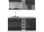 Vicco Cucina Completa R-Line, 160 Cm Senza Piano Di Lavoro, Antracite Lucido/Bianco