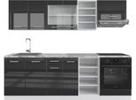 Vicco Cucina Componibile R-Line, 240 Cm Senza Piano Di Lavoro, Antracite Lucido/Bianco