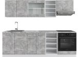 Vicco Cucina Componibile R-Line, 240 Cm Senza Piano Di Lavoro, Cemento/Bianco